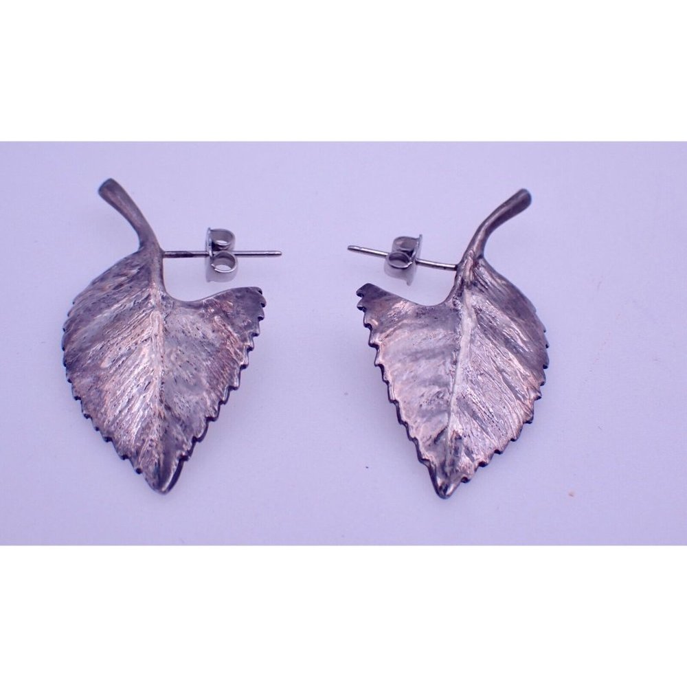 Alwand Vahan Designer Leaf Earrings signed